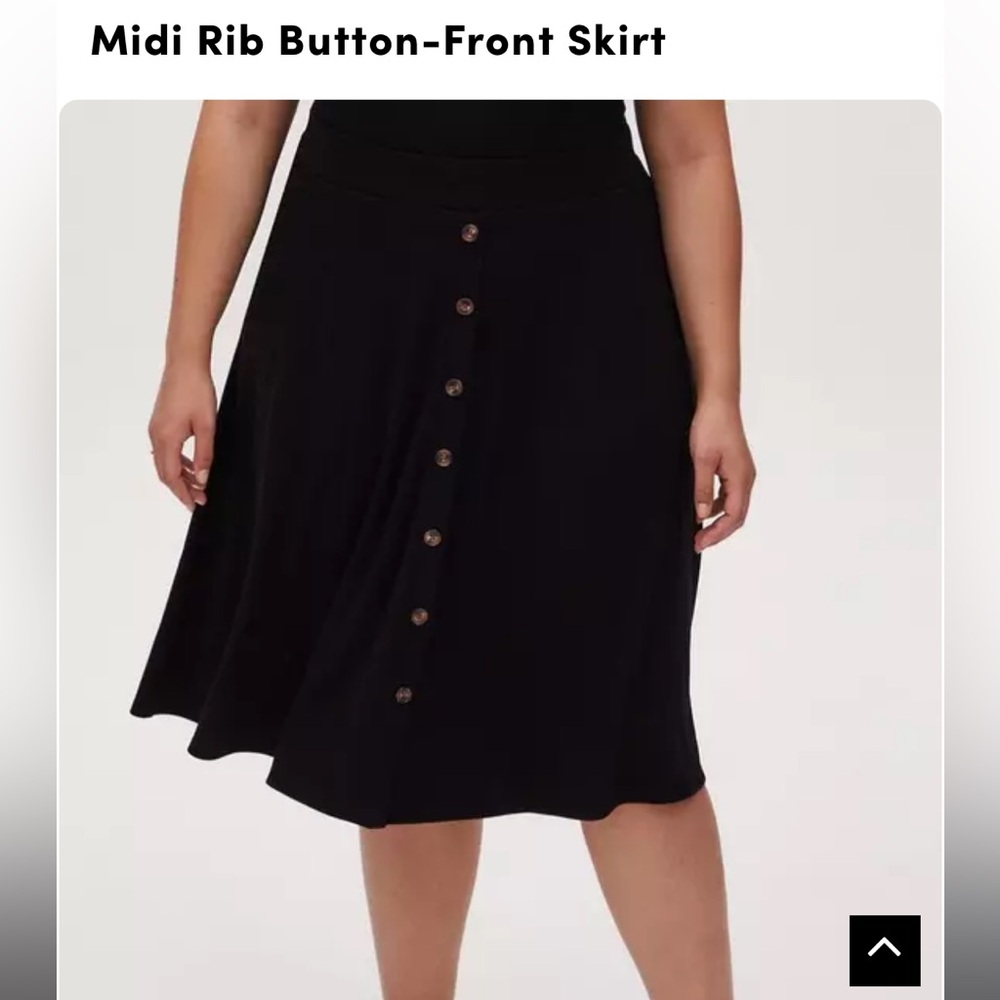 Torrid Black Button-Front Midi Skirt
